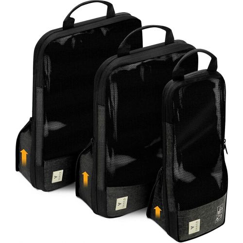  [아마존 핫딜]  [아마존핫딜]VASCO Compression Packing Cubes for Travel  Premium Set of 3 Luggage Organizer Bags Black