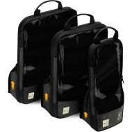 [아마존 핫딜]  [아마존핫딜]VASCO Compression Packing Cubes for Travel  Premium Set of 3 Luggage Organizer Bags 3 Set Black with Dirty Compartment