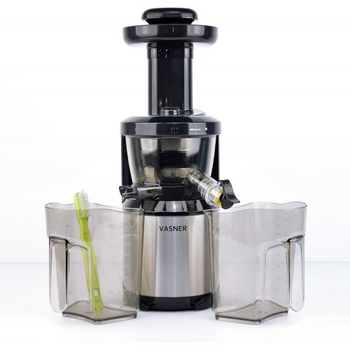  [아마존베스트]Vasner Juica Slow Juicer Juicer Capacitive Touch Control150W Electric Juicer juice machine, 60RPM, Start-Stop, Stainless Steel, Silver