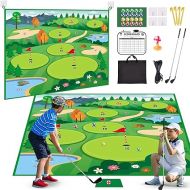 VATOS Golf Chipping Mat with 2 Clubs, 70