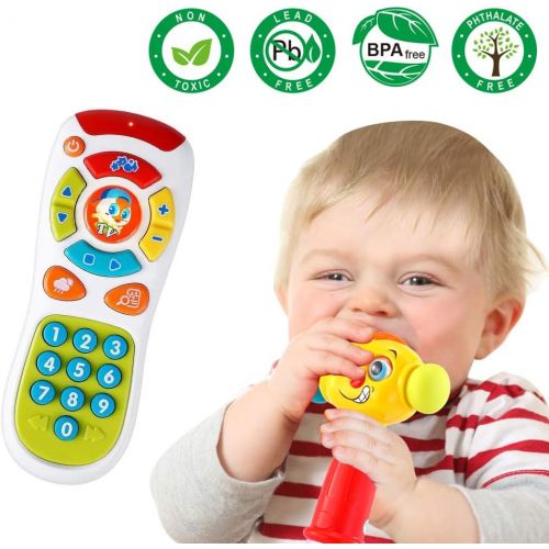  VATOS Baby Toys Set, Baby Remote Control Toy & Baby Hammer Toy for 12 to 18 Months up | Infant Toys with Lighting & Sound Baby Hammer & Remote Control Toys for 1 Year Old + | 12 Mo
