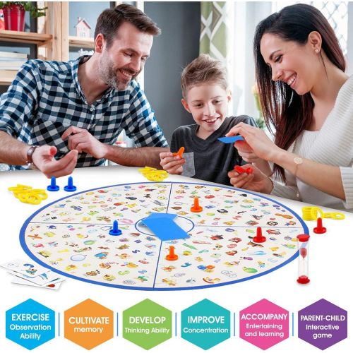  [아마존 핫딜] [아마존핫딜]VATOS Board Game, Little Detective Card Game Memory Game Tabletop Game for Kids Families Party, Matching Game, Educational Toys for Kids Toddlers 3,4,5,6,7 Years Old Boys & Girls G