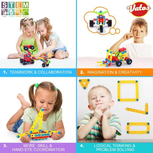  [아마존베스트]VATOS Building Blocks Toy for Kids, STEM Toys 550 Piece Building Blocks & Screw Toy for 5, 6, 7, 8+ Year Old Educational Birthday & Christmas Toy for Boys & Girls |Take-A-Part Toys
