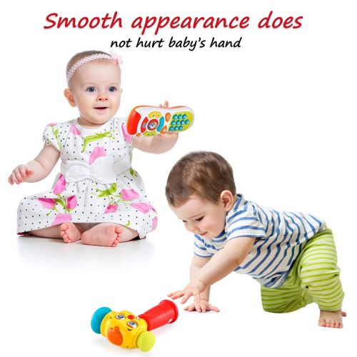  [아마존 핫딜]  [아마존핫딜]VATOS Baby Fernbedienung Spielzeug & Baby Hammer Spielzeug fuer 12 bis 18 Monate bis Kinderspielzeug Beleuchtung & Sound Baby Hammer Spielzeug fuer 1 Jahr alt (nur Englische Aussprac