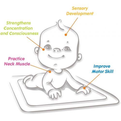  VATOS Tummy Time Baby Water Play Mat Toys for 3 6 9 Months Newborn Infant&Toddlers, Inflatable Sensory Toys Gifts for Boy Girl|BPA Free Infant Early Development Activity Centers