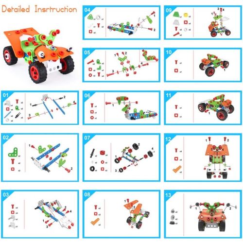  VATOS STEM Toys, Building Toys 165 PCS Educational Toys for 4- 5 6 7 8 9 Year Old Boys Learning Toy Construction Kit Engineering Fun Montessori Toys for Boys & Girls Best Birthday