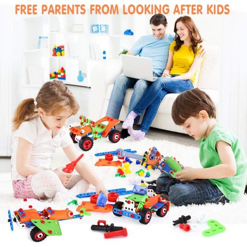  VATOS STEM Toys, Building Toys 165 PCS Educational Toys for 4- 5 6 7 8 9 Year Old Boys Learning Toy Construction Kit Engineering Fun Montessori Toys for Boys & Girls Best Birthday