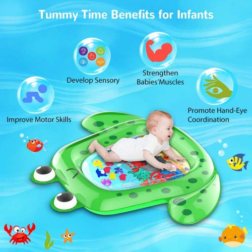  Visit the VATOS Store VATOS Tummy Time Baby Water Mat 43×35 X-Large for 3 6 9 18 Months Newborn Infant, Inflatable Play Mat Sensory Toys Gifts for Boy Girl|BPA Free Baby Early Development Activity Cente