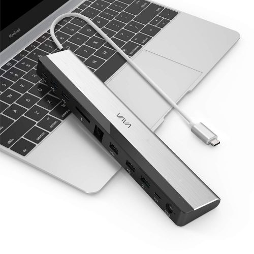  VAVA USB C Docking Station with 36W Adapter, 100W PD, Ethernet Port, SD Card Slot, 2 x USB 3.1, 2 x USB 2.0, 1 x QC 3.0 Ports, 1xPD 3.0 Port, 1x DC in Port for MacBook Pro and Type