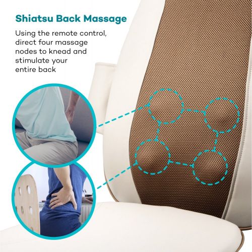  VAVA Sable Back Massage Cushion with Heat, Massage Chair Pad, Shiatsu Massagers for Neck and Back, Deep...