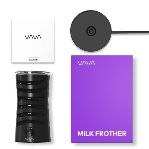  Milk Frother, VAVA Electric Milk Steamer for Hot and Cold Milk Froth with Double Wall, Strix Control, Non-Stick Interior, Silent Operation for Cappuccino Hot Chocolate, Latte, Coff