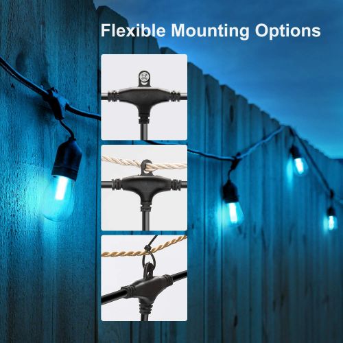  VAVOFO 48FT Warm White & Color Changing Cafe String Lights, Dimmable LED Heavy Duty Hanging Patio String Lights Outdoor Indoor, Commercial Grade, Waterproof, Wireless, UL LISTED