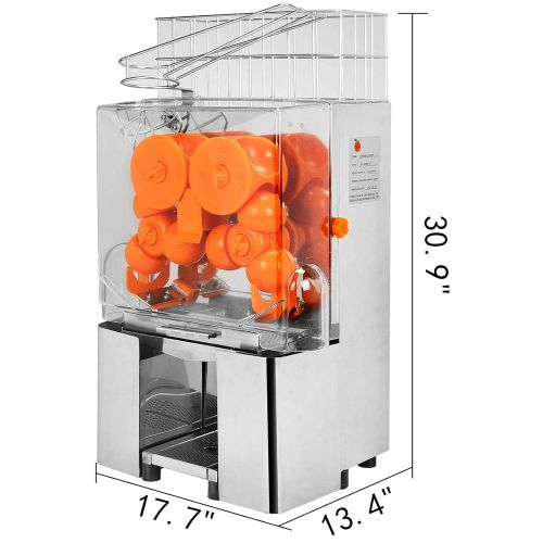  VBENLEM Commercial Juicer Machine, 110V Juice Extractor, 120W Orange Squeezer for 22-30 per Minute, Electric Orange Juice Machine w/Pull-Out Filter Box SUS 304 Tank PC Cover and 2