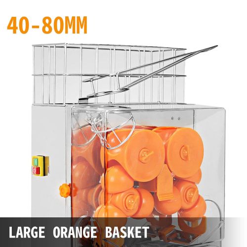  VBENLEM Commercial Juicer Machine, 110V Juice Extractor, 120W Orange Squeezer for 22-30 per Minute, Electric Orange Juice Machine w/Pull-Out Filter Box SUS 304 Tank PC Cover and 2