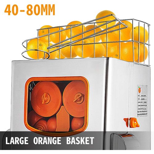  VBENLEM Commercial Juicer Machine, 110V Juice Extractor, 120W Orange Squeezer for 22-30 per Minute, Electric Orange Juice Machine with Pull-Out Filter Box SUS 304 Tank Stainless Co