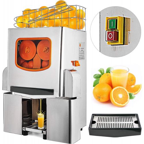  VBENLEM Commercial Juicer Machine, 110V Juice Extractor, 120W Orange Squeezer for 22-30 per Minute, Electric Orange Juice Machine with Pull-Out Filter Box SUS 304 Tank Stainless Co