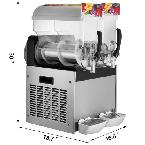  [아마존베스트]VBENLEM 110V Commercial Slushy Machine 30L Double Tank 400W Stainless Steel Margarita Frozen Drink With Powerful Compressor Efficient Cooling Perfect for Supermarkets Cafes Restaur