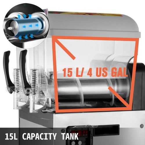  [아마존베스트]VBENLEM 110V Commercial Slushy Machine 30L Double Tank 400W Stainless Steel Margarita Frozen Drink With Powerful Compressor Efficient Cooling Perfect for Supermarkets Cafes Restaur