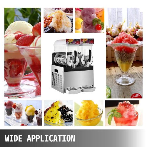  [아마존베스트]VBENLEM 110V Commercial Slushy Machine 30L Double Tank 400W Stainless Steel Margarita Frozen Drink With Powerful Compressor Efficient Cooling Perfect for Supermarkets Cafes Restaur