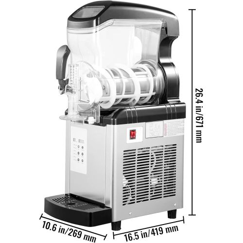  [아마존베스트]VBENLEM 6L 110V 2 in 1 Commercial Slushy Machine 6L Temperature-10℃ to 12℃ Soft Ice Cream Maker 650W LED Display Automatic Clean Preservation Function, 6L, Black