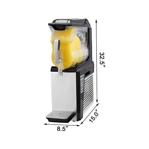  [아마존베스트]VBENLEM 110V Slushy Machine 10L Margarita Frozen Drink Maker 500W Automatic Clean Day and Night Modes for Supermarkets Cafes Restaurants Snack Bar, Sliver