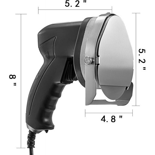  VBENLEM 110V Electric Shawarma 80W Professional Turkish Kebab Knife Stainless Steel Commercial Gyro Cutter 2800 RPM With 2 Blades Φ3.93/100mm Adjustable Thickness 0-8 mm