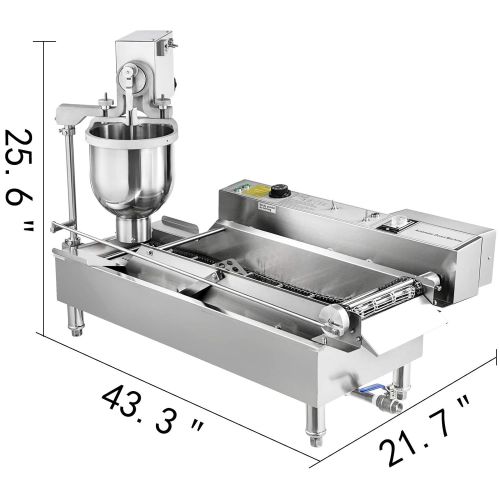  [아마존베스트]VBENLEM Commercial Automatic Donut Making Machine, 2 Rows Auto Doughnut Maker, 7L Hopper Donut Maker with 3 Sizes Molds, 110V Doughnut Fryer, 304 Stainless Steel Auto Donuts