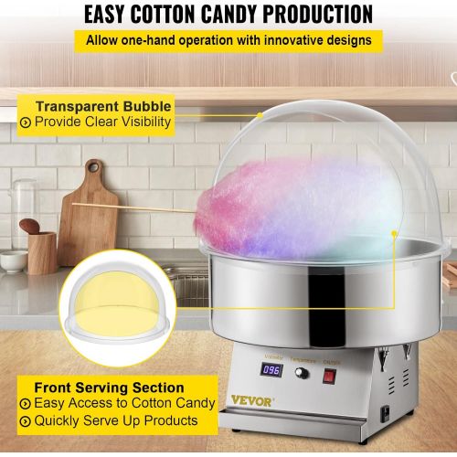  [아마존베스트]VBENLEM 20.5 Commercial Cotton Candy Machine Bubble Shield Clear Plastic Cotton Candy Cover for Candy Floss Machine