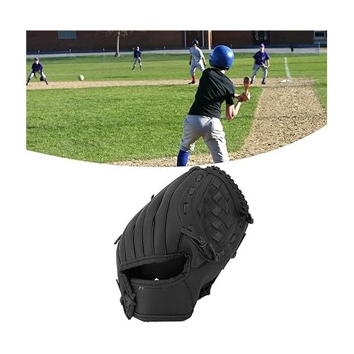  Sports Baseball Glove, Ergonomic PU Leather Baseball Mitts Soft Professional Baseball Fielding Glove Softball Mitts for Youth Adult