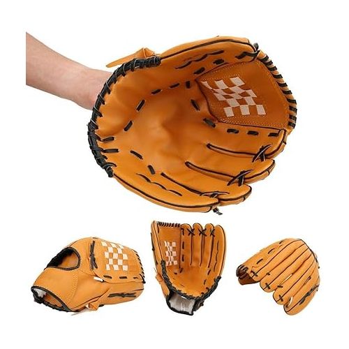  Thicken Baseball Glove, Adults Children PVC Thicken Baseball Glove Practicing Training Competition Gloves