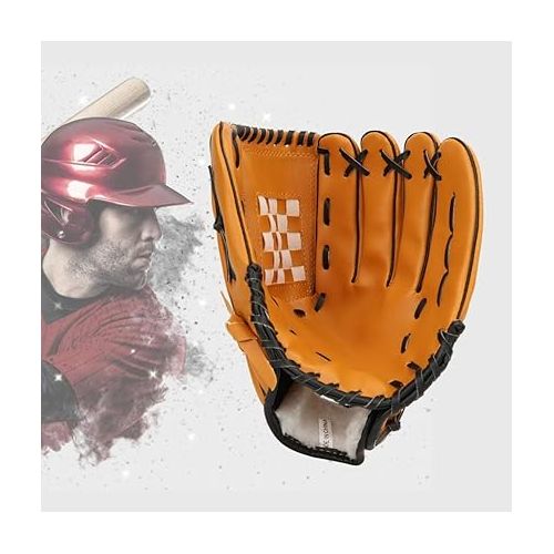  Thicken Baseball Glove, Adults Children PVC Thicken Baseball Glove Practicing Training Competition Gloves