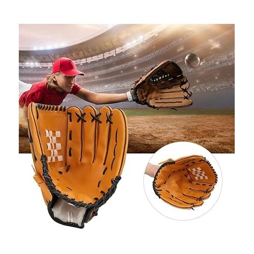  Thicken Baseball Glove, Adults Children PVC Thicken Baseball Glove Practicing Training Competition Gloves