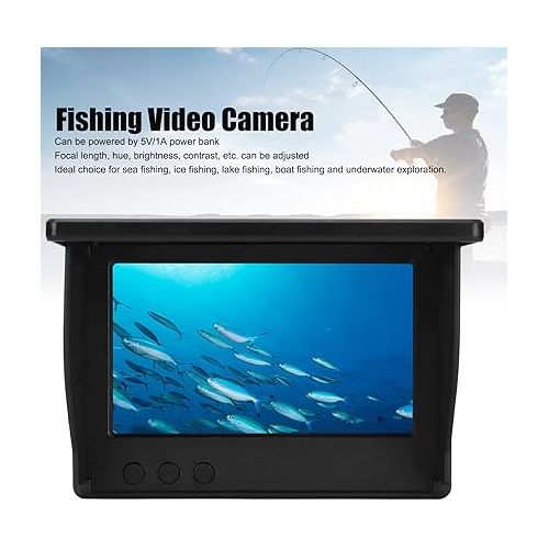  Underwater Fishing Camera Portable Video Fish Finder Underwater Fishing Camera Kit with 4.3in LCD Monitor IP67 Deep Waterproof for Sea Ice Lake Boat Fishing
