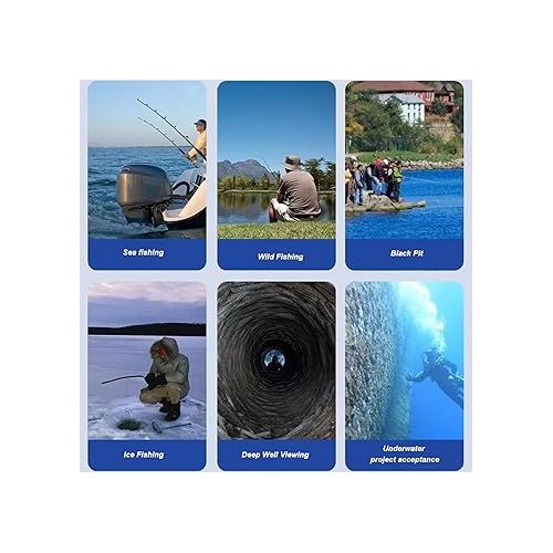  Underwater Fishing Camera, 4.3inch Portable Fish Finder Camera 195 Degree HD Night Vision IP68 Waterproof Camera for Ice Lake Sea Boat Kayak Fishing (30m / 32.8yd US Plug)