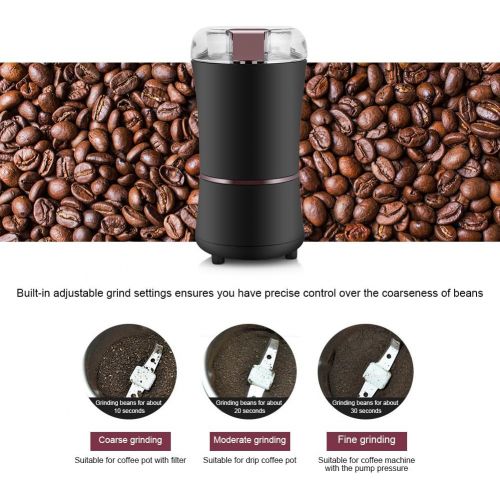  VBESTLIFE Elektrische Kaffeemuehle, 400W Schleifmaschine Getreide Muehle mit Edelstahl Blatt fuer Kaffeebohnen, Nuessen, Samen, Krautern und Gewuerzen