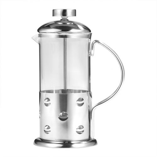  VBESTLIFE Kaffeeflasche,350/600/800 ml Edelstahl Glas Franzoesisch Presse Kaffeetasse Tee Maker Kaffeebereiter Filter,geeignet fuer Kaffee, Tee, Espresso usw.(350 ML)