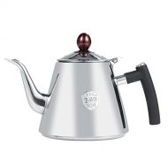 VBESTLIFE Edelstahl Herd Teekanne Kaffeekanne Wasserkocher hitzebestandigem Silikon Griff,1.2L (poliert)