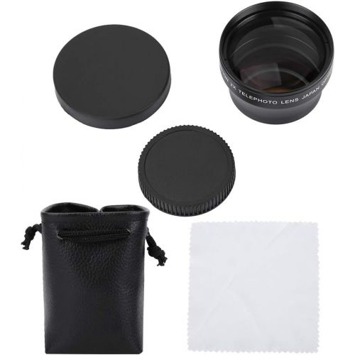  [아마존베스트]Vbestlife 37 mm 2x Telephoto Lens with Lens Pouch, High Definition Telephoto Lens, Suitable for Camera with 37 mm Lens Thread