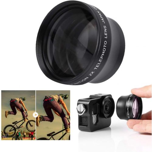  [아마존베스트]Vbestlife 37 mm 2x Telephoto Lens with Lens Pouch, High Definition Telephoto Lens, Suitable for Camera with 37 mm Lens Thread