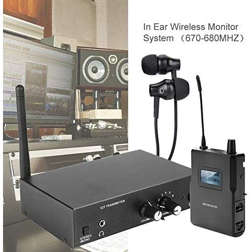  [아마존베스트]Vbestlife In-Ear Wireless Monitor System UHF Stereo Wireless Monitor System 670-680MHz for Anleon (1 Transmitter and 1 Receiver)