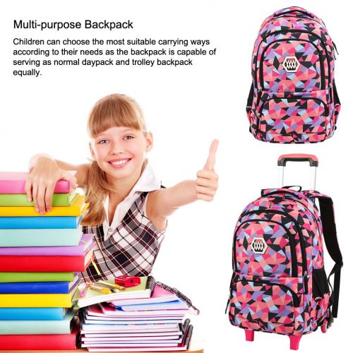  VBG VBIGER Girls Rolling Backpack Wheeled Backpack Trolley School Bag Travel Luggage