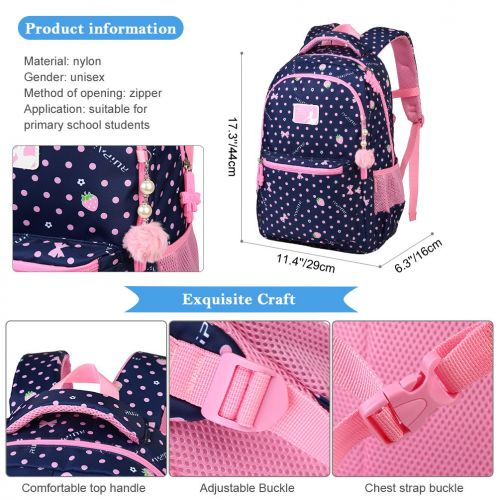  VBG VBIGER Girls School Backpack Cute Adorable Kids Backpack Elementary Dot Bookbag