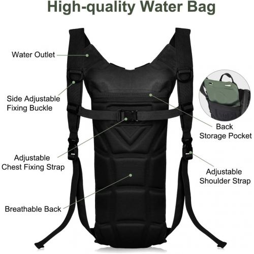  [아마존베스트]VBG VBIGER VBIGER Hydration Pack with 3L Bladder Water Bag Great for Hunting Climbing Running and Hiking (Black, One Size)