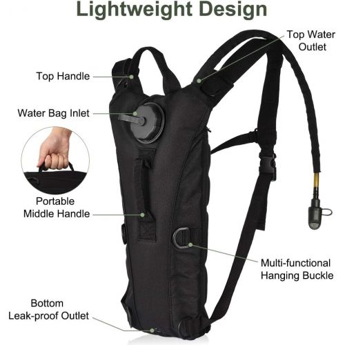  [아마존베스트]VBG VBIGER VBIGER Hydration Pack with 3L Bladder Water Bag Great for Hunting Climbing Running and Hiking (Black, One Size)