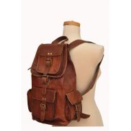 VC VINTAGE COUTURE HLC 20 Genuine Leather Retro Rucksack Backpack Brown Leather Bag Travel Backpack for Men Women