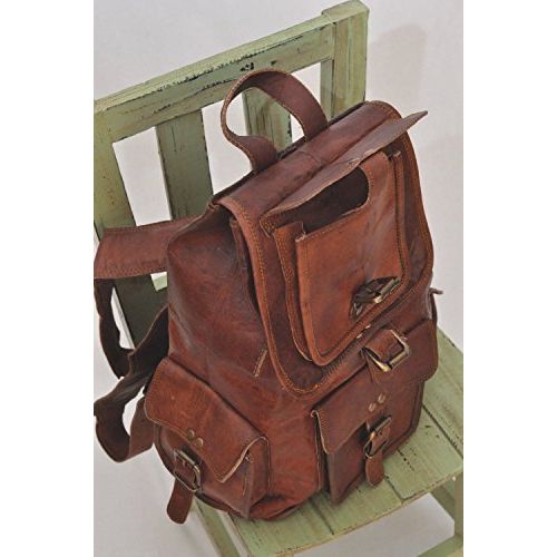  VC VINTAGE COUTURE HLC 20 Genuine Leather Retro Rucksack Backpack Brown Leather Bag Travel Backpack for Men Women