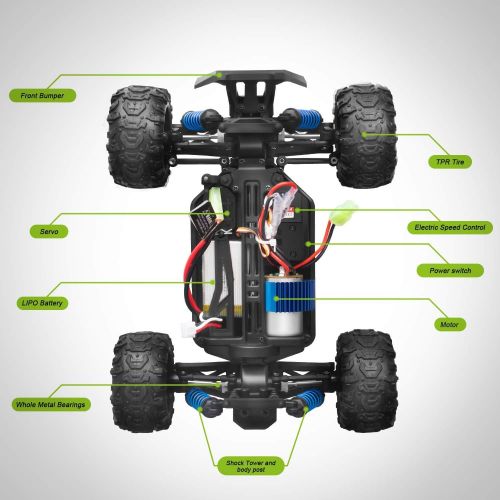  [아마존핫딜][아마존 핫딜] VCANNY Remote Control Car, Terrain RC Cars, Electric Remote Control Off Road Monster Truck, 1