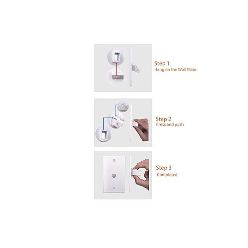  VCE UL Listed CAT6 RJ45 Keystone Jack Inline Coupler 5-Pack, Female to Female Ethernet Cable Extender - White