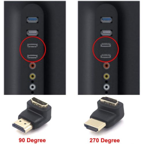  [아마존베스트]VCE Combo HDMI 90 Degree and 270 Degree Right Angle Male to Female Adapter 3D&4K Supported