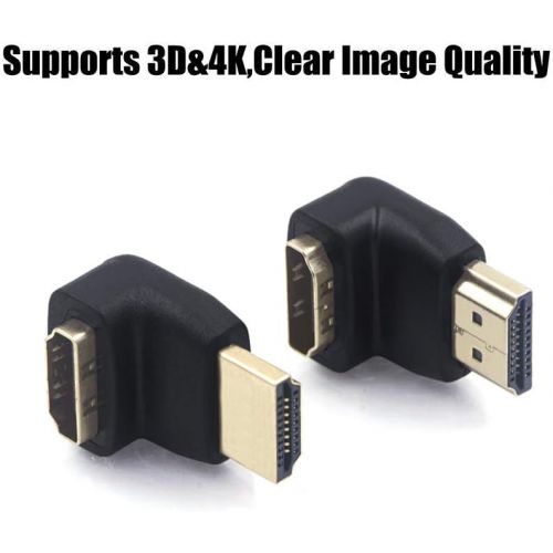  [아마존베스트]VCE Combo HDMI 90 Degree and 270 Degree Right Angle Male to Female Adapter 3D&4K Supported